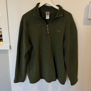 The North Face 1/4 zip pullover green mens Size Large L